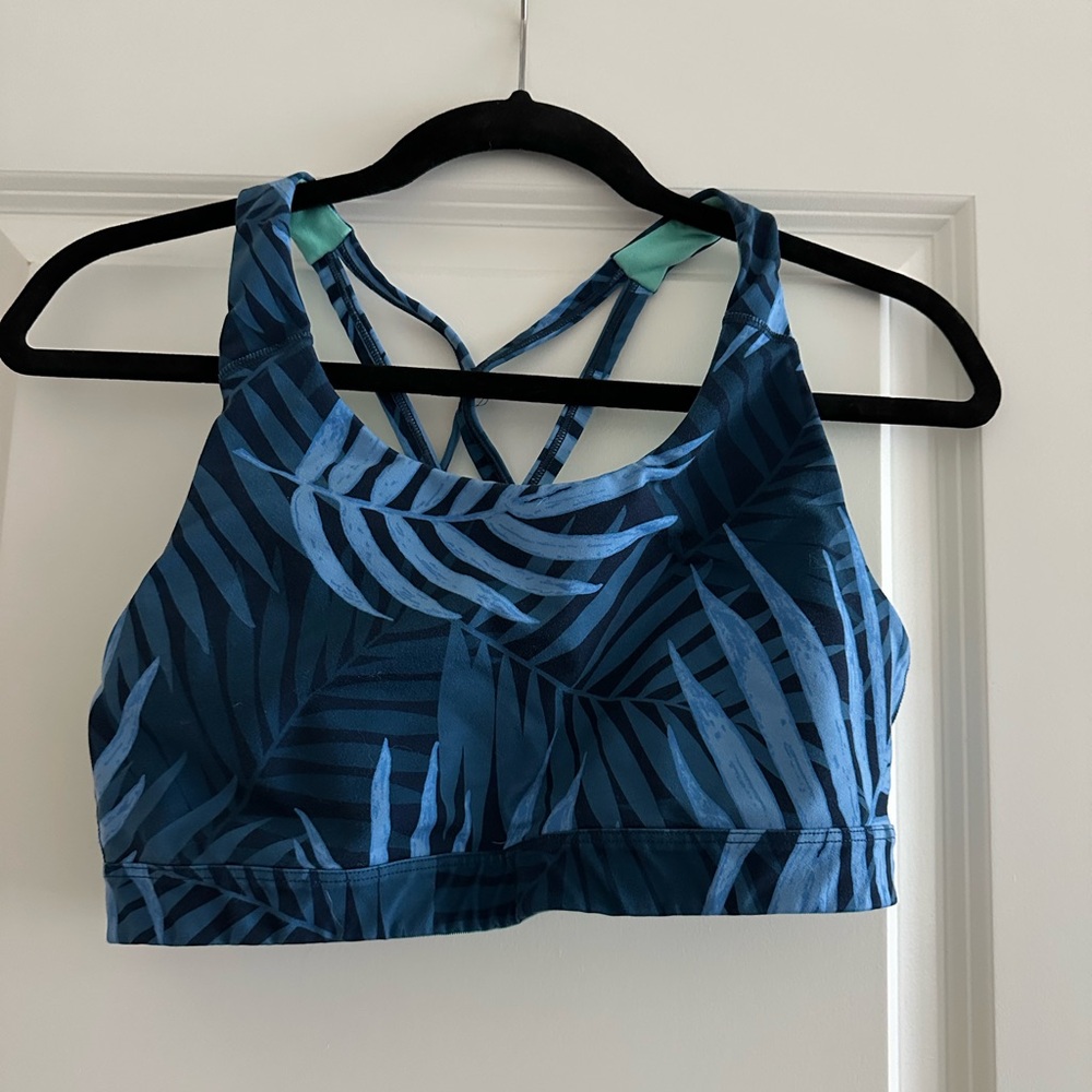 Old Navy Active blue floral sports bra